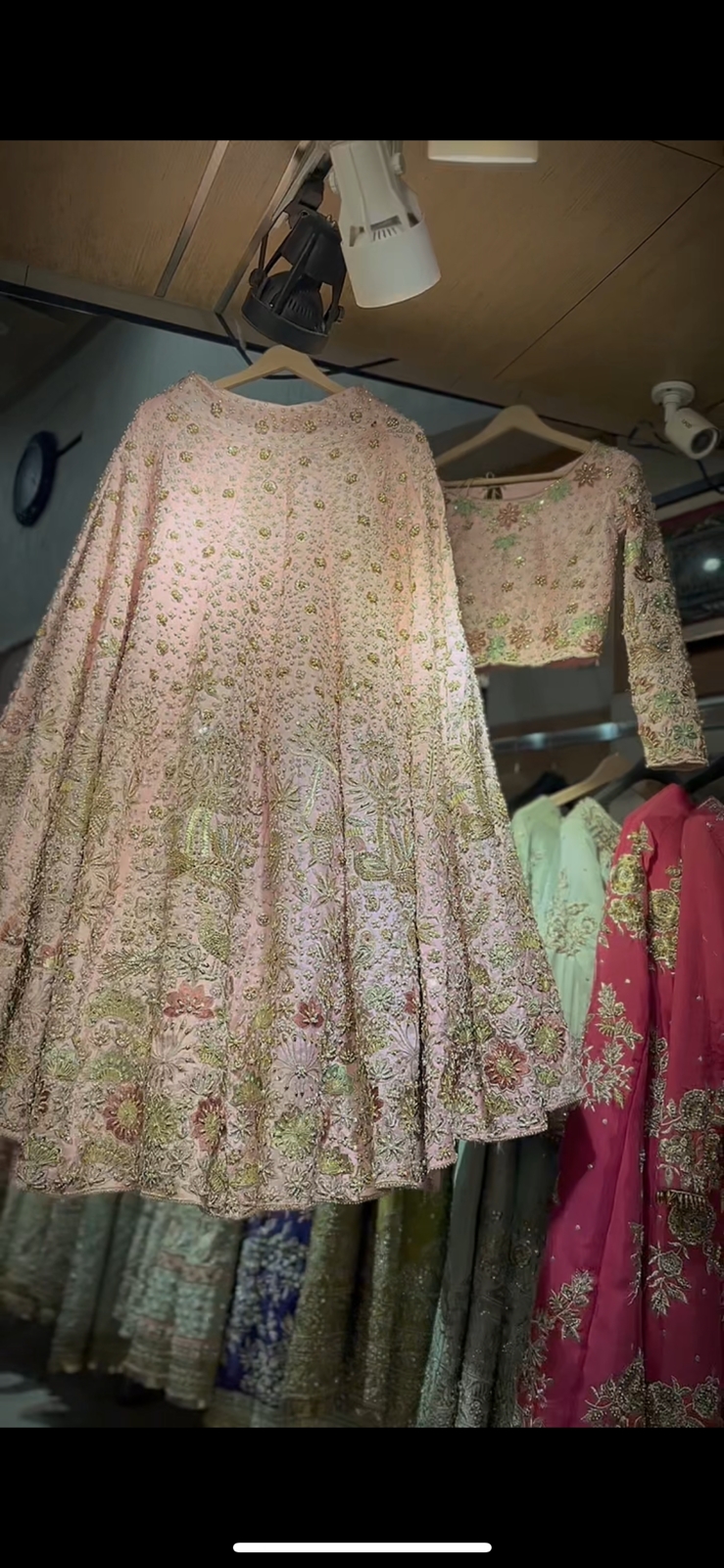 Rose Pink Embellished Cotton Silk Bridal Lehenga (3-Piece) - Image 1