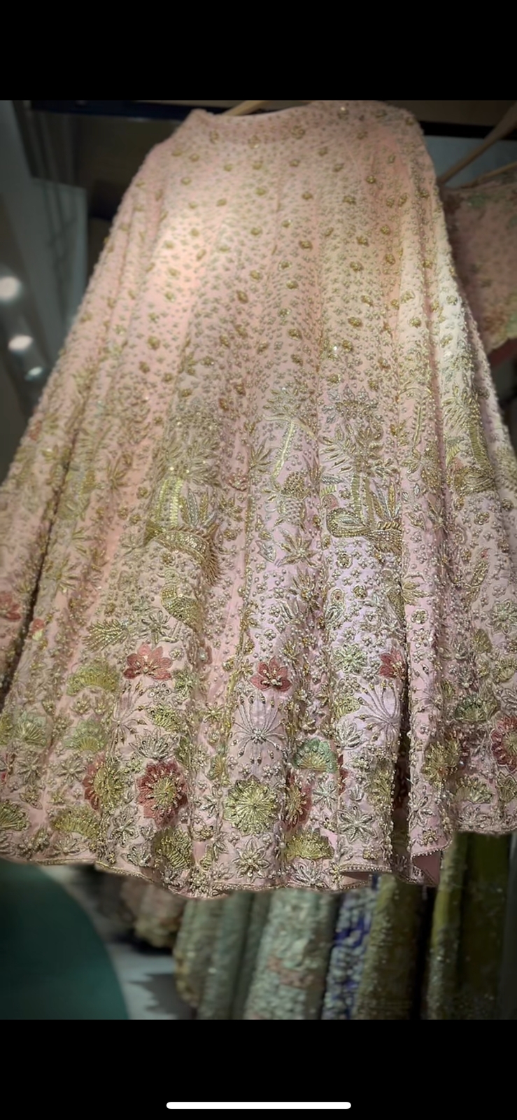 Rose Pink Embellished Cotton Silk Bridal Lehenga (3-Piece) - Image 4