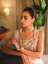 Blush Pink Handworked Georgette Chiffon Lehenga (3-Piece) - Image 6