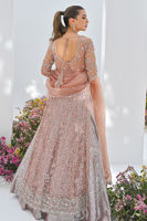 Dusty Pink Embroidered Net & Jamawar Lehenga (3-Piece) - Image 4