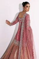 Deep Pink Zardozi Net Shirt with Jamawar Lehenga (3-Piece) - Image 8