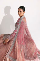 Deep Pink Zardozi Net Shirt with Jamawar Lehenga (3-Piece) - Image 9