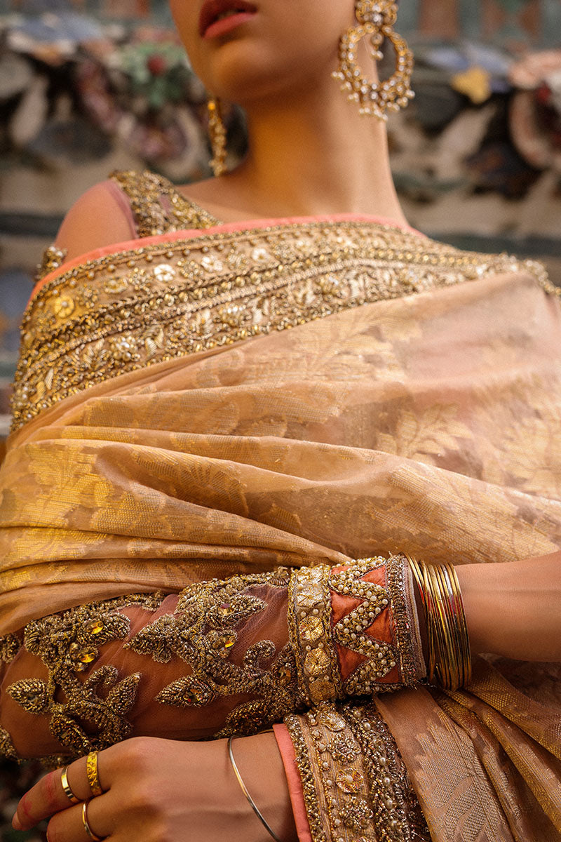 Pakistani Dusty Pink & Lavender Embroidered Luxe Fabric Lehenga (3-Piece) - Image 11