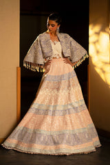 Pastel Embellished Lace & Silk-Blend Lehenga (3-Piece) - Image 2
