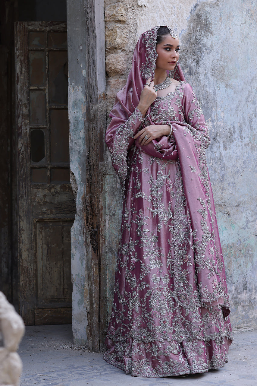 Pink Zardozi Metallic Silk Bridal Lehenga (3-Piece) - Image 9