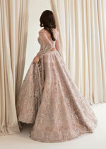 Indian Mauve Pink Embroidered Net & Brocade Bridal Lehenga (3-Piece) - Image 5