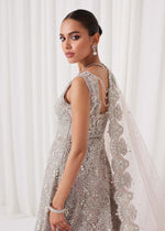 Indian Pink Crystal Net Bridal Lehenga Set (3-Piece) - Image 4