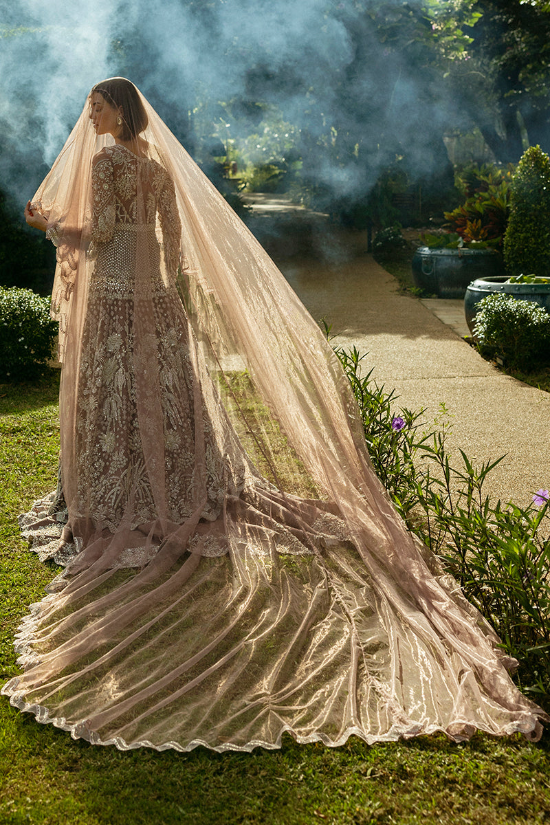 Pakistani Mauve Embellished Net Bridal Lehenga (3-Piece) - Image 6