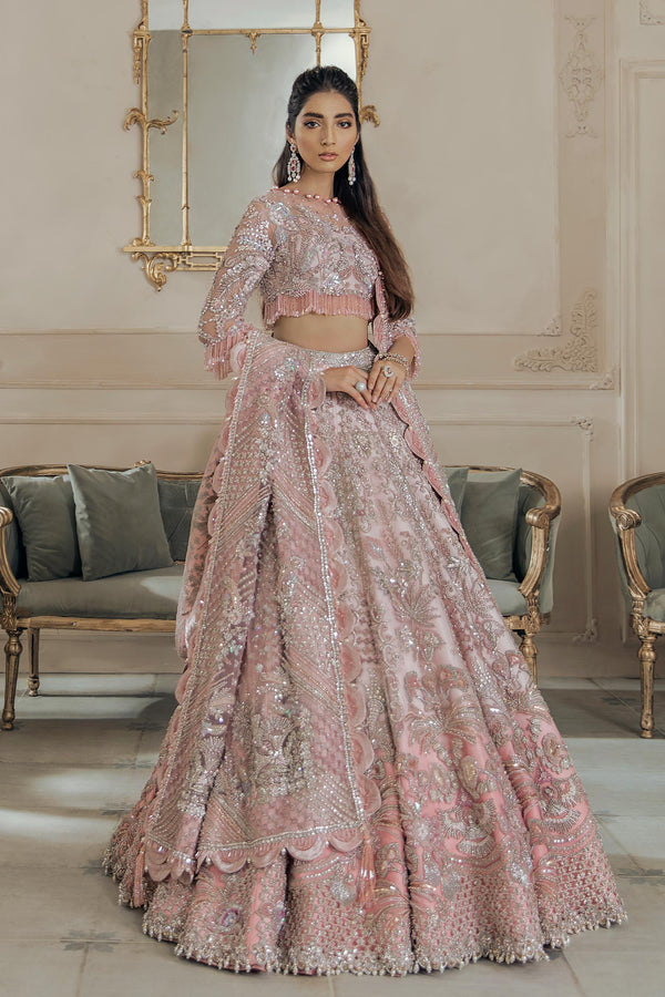 Blush Silver Embellished Net Lehenga (3-Piece) - Image 2