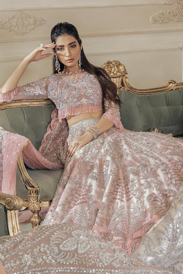 Blush Silver Embellished Net Lehenga (3-Piece) - Image 3