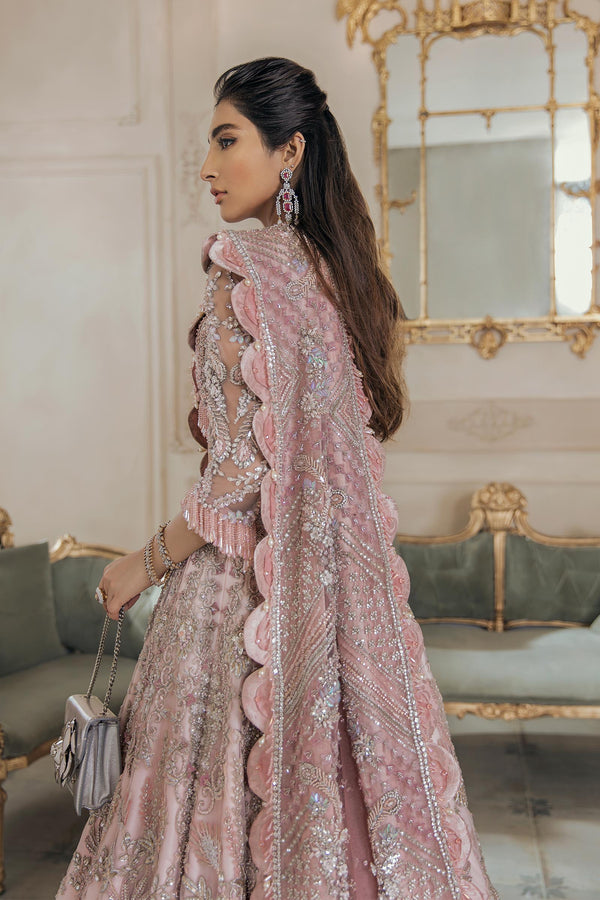 Blush Silver Embellished Net Lehenga (3-Piece) - Image 5