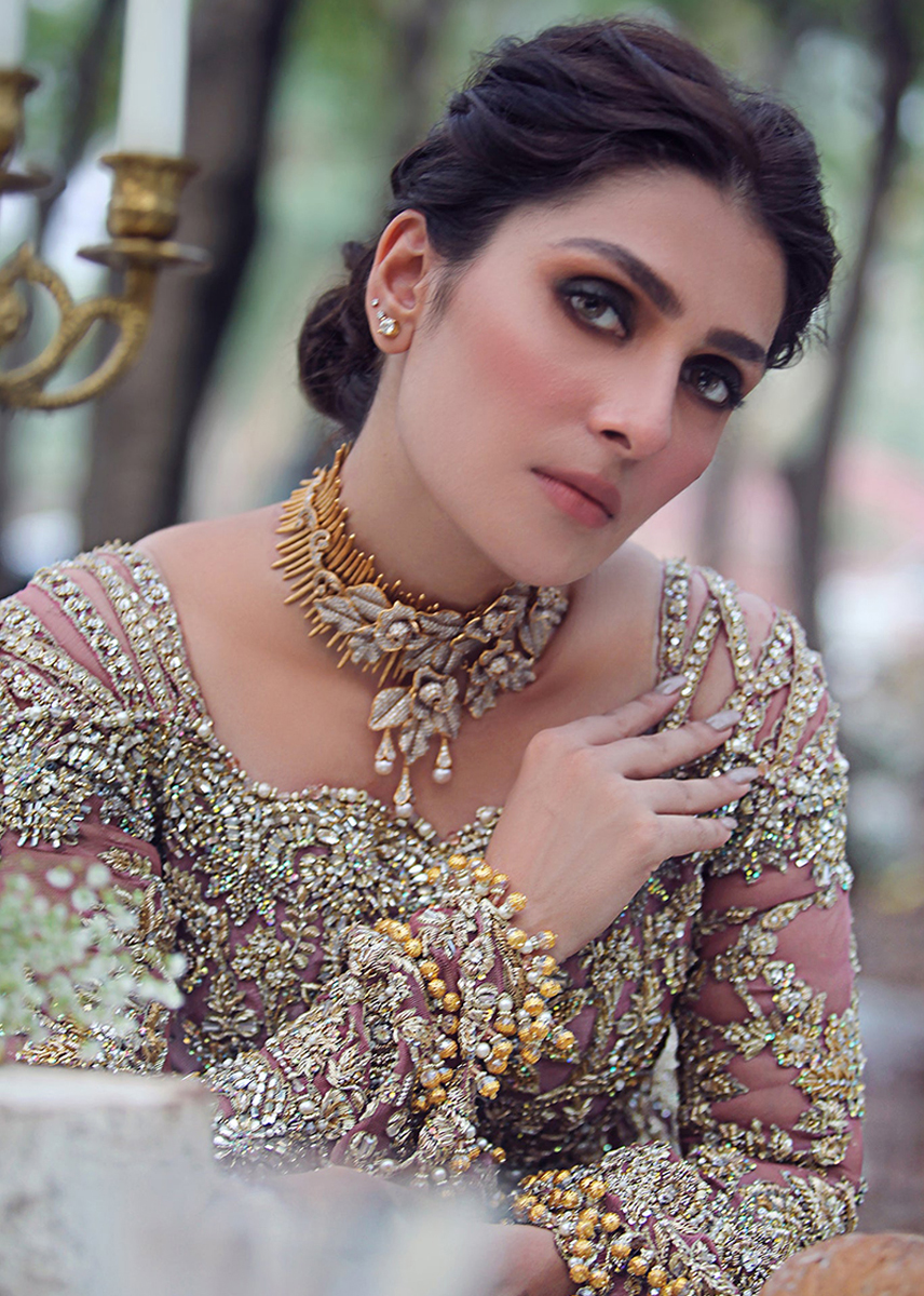 Rose Pink Embellished Net Bridal Lehenga (3-Piece) - Image 1