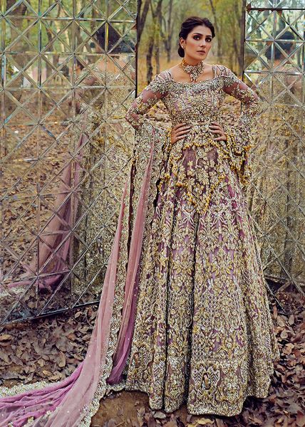 Rose Pink Embellished Net Bridal Lehenga (3-Piece) - Image 2
