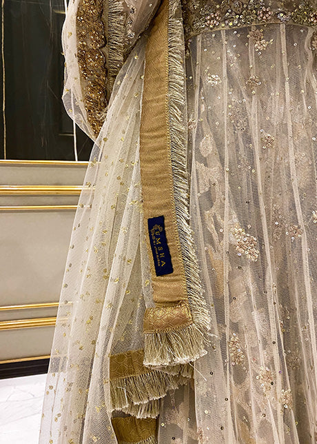 Blush Pink Embellished Net Bridal Lehenga (3-Piece) - Image 4