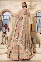 Tea Pink Embellished Net Long Gown Lehenga (3-Piece) - Image 3