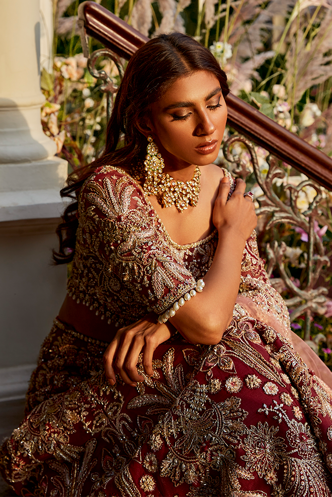 Lipstick Pink Embroidered Net Lehenga Choli (3-Piece) - Image 2