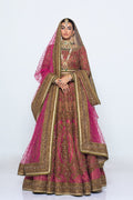Pakistani Pink Zardozi Net Lehenga Choli (3-Piece) - Image 2
