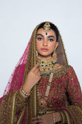 Pakistani Pink Zardozi Net Lehenga Choli (3-Piece) - Image 3