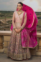 Blush Pink Embroidered Organza Anarkali Lehenga (3-Piece) - Image 2
