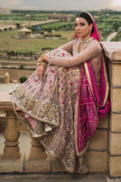 Blush Pink Embroidered Organza Anarkali Lehenga (3-Piece) - Image 3