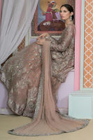 Dusty Pink Embellished Organza Peplum Lehenga (3-Piece) - Image 3