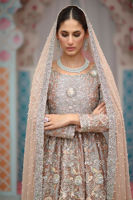 Dusty Pink Embellished Organza Peplum Lehenga (3-Piece) - Image 6