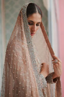 Dusty Pink Embellished Organza Peplum Lehenga (3-Piece) - Image 7