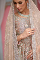 Dusty Pink Embellished Organza Peplum Lehenga (3-Piece) - Image 8