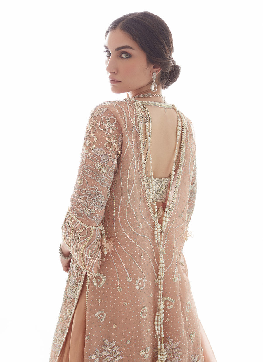 Chai Pink Embellished Organza Jacket & Tissue Skirt (2-Piece) - Image 7