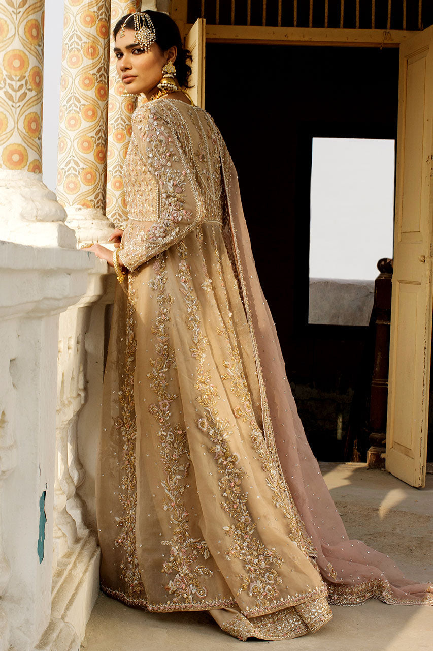 Nude Pink Zardozi Organza Kalidaar Lehenga (3-Piece) - Image 2