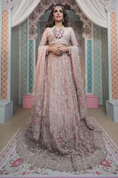 Blush Pink Embellished Organza Bridal Lehenga Choli (3-Piece) - Image 2