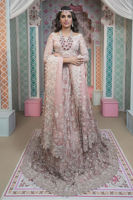 Blush Pink Embellished Organza Bridal Lehenga Choli (3-Piece) - Image 3