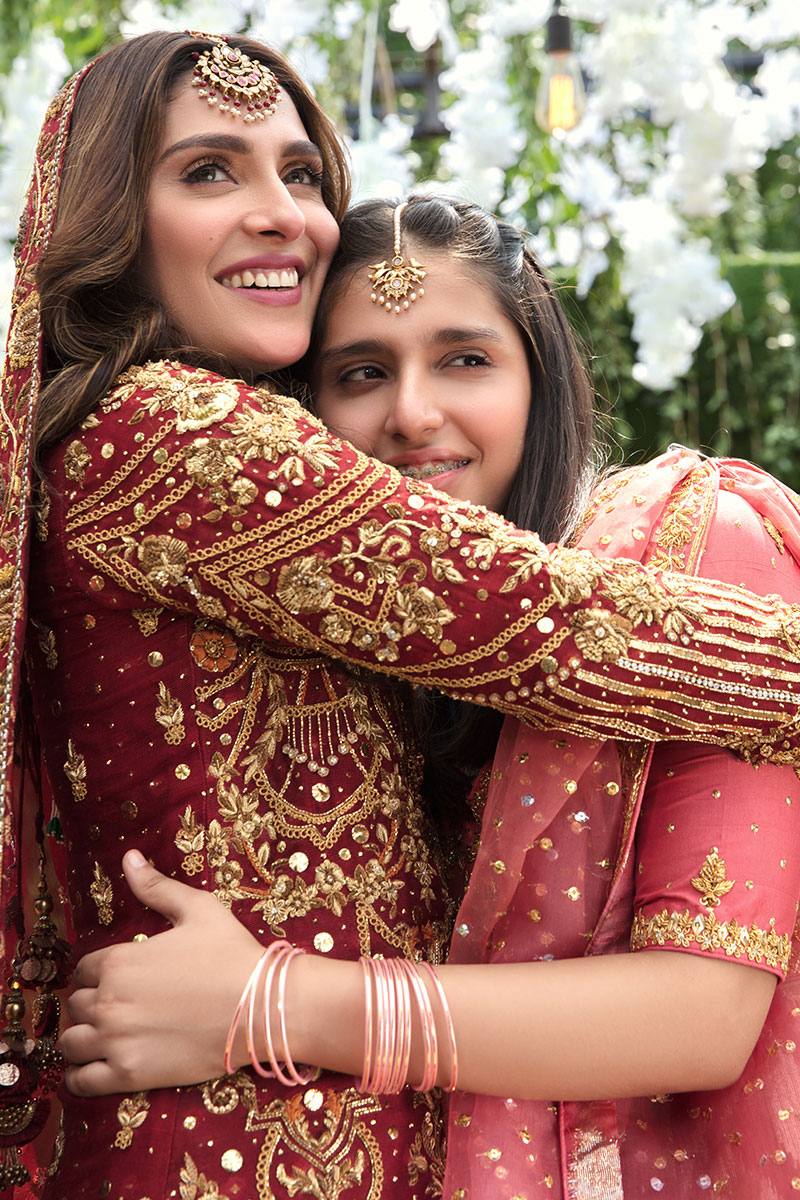 Begonia Pink Embroidered Raw Silk Lehenga (3-Piece) - Image 4