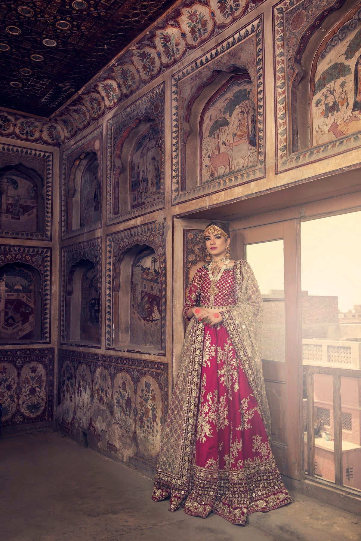 Anari Pink Gota Patti Raw Silk Lehenga (3-Piece) - Image 1