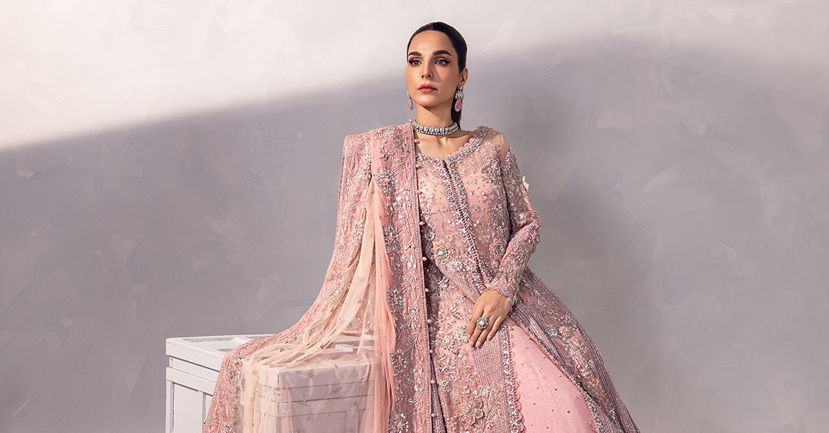 Blush Pink Embroidered Organza & Raw Silk Lehenga (3-Piece) - Image 13