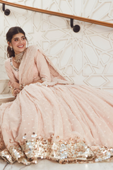 Blush Hand Embroidered Raw Silk Peplum Skirt Set (3-Piece) - Image 4