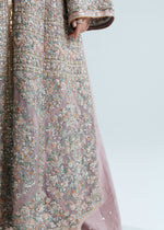 Lavender Pink Embroidered Korean Raw Silk Lehenga (3-Piece) - Image 5