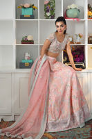 Tea Pink Embellished Raw Silk Lehenga Choli (3-Piece) - Image 5