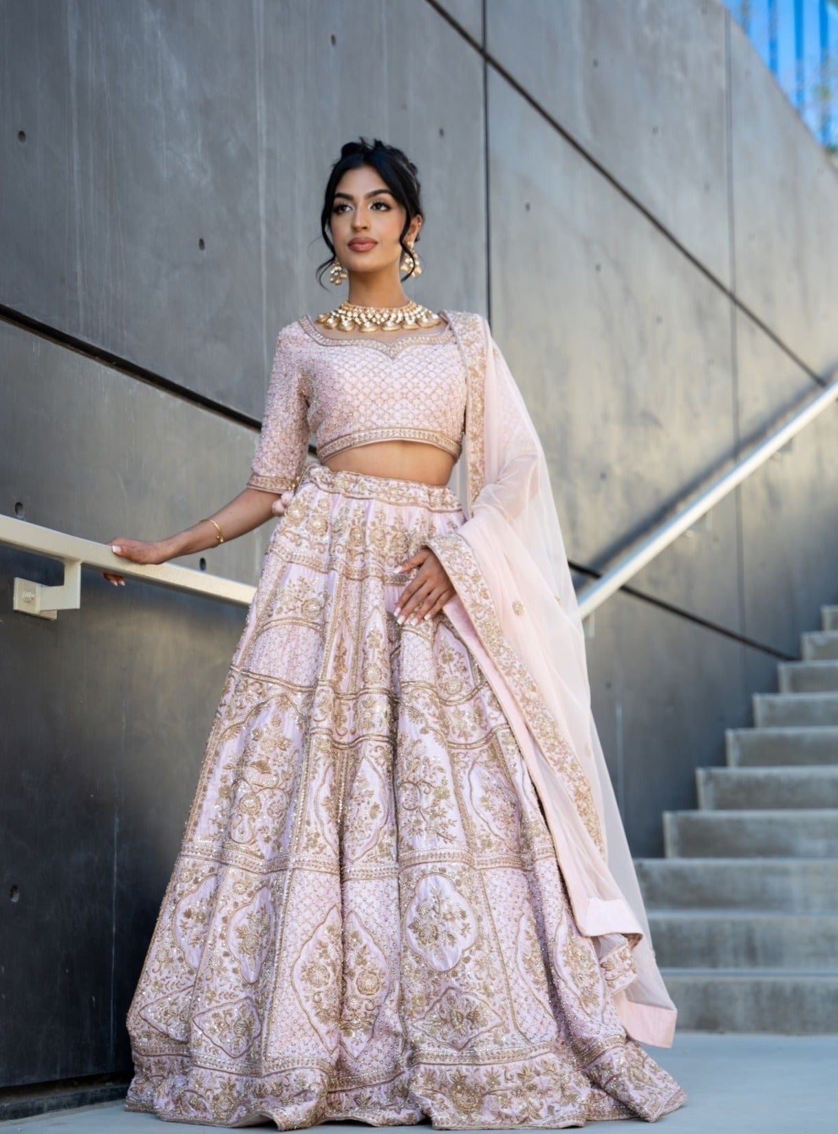 Cerise Pink Zardozi Raw Silk Lehenga Choli (3-Piece) - Image 1