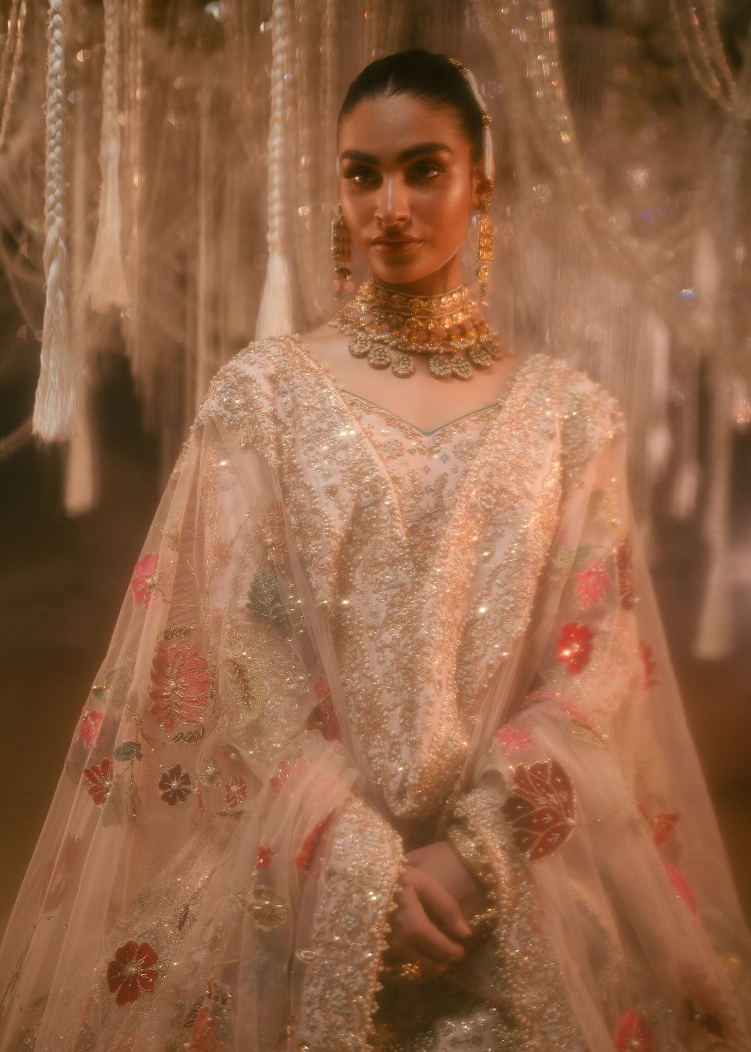 Blush Pink Embellished Raw Silk Lehenga Choli (3-Piece) - Image 10