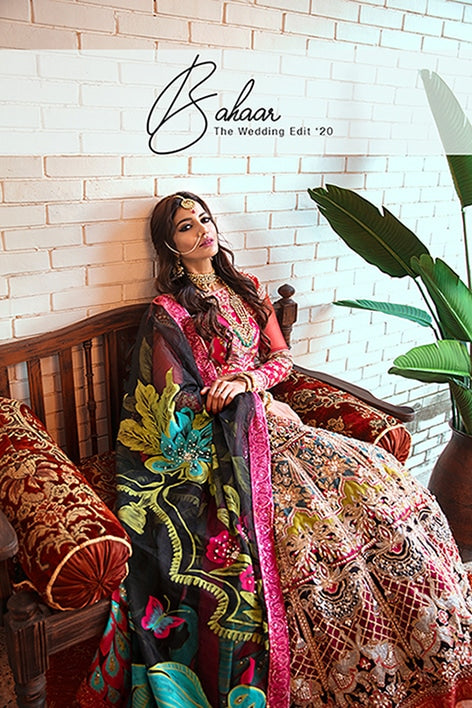 Fuchsia Embellished Raw Silk Choli & Organza Lehenga (3-Piece) - Image 2