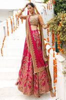 Shocking Pink Zardozi Raw Silk Lehenga (3-Piece) - Image 10