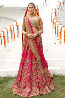 Shocking Pink Zardozi Raw Silk Lehenga (3-Piece) - Image 2