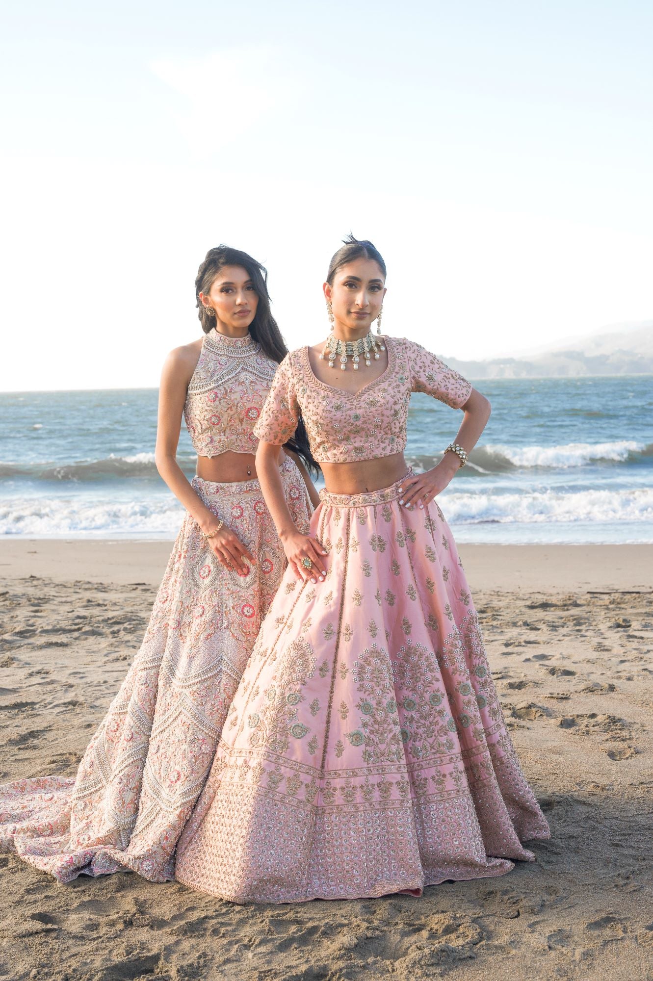 Blush Pink Zardozi Raw Silk Lehenga Choli (3-Piece) - Image 7