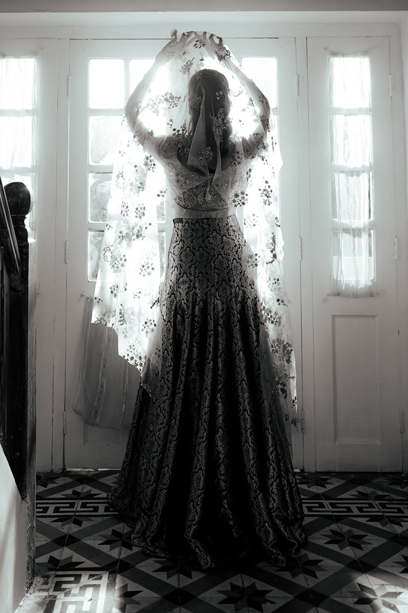 Pakistani Pink Embroidered Satin Zari Lehenga Set (3-Piece) - Image 5