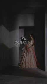 Pakistani Blush Pink Embellished Net Silk-Blend Bridal Lehenga (3-Piece) - Image 11