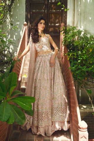 Blush Pink Embellished Silk-Blend Lehenga Choli (3-Piece) - Image 3