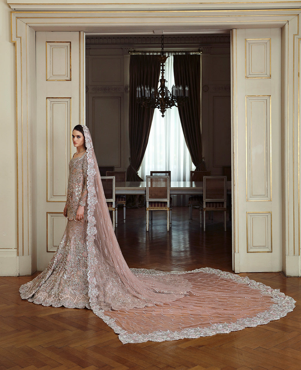Blush Pink Embellished Silk-Blend Mermaid Lehenga (3-Piece) - Image 5