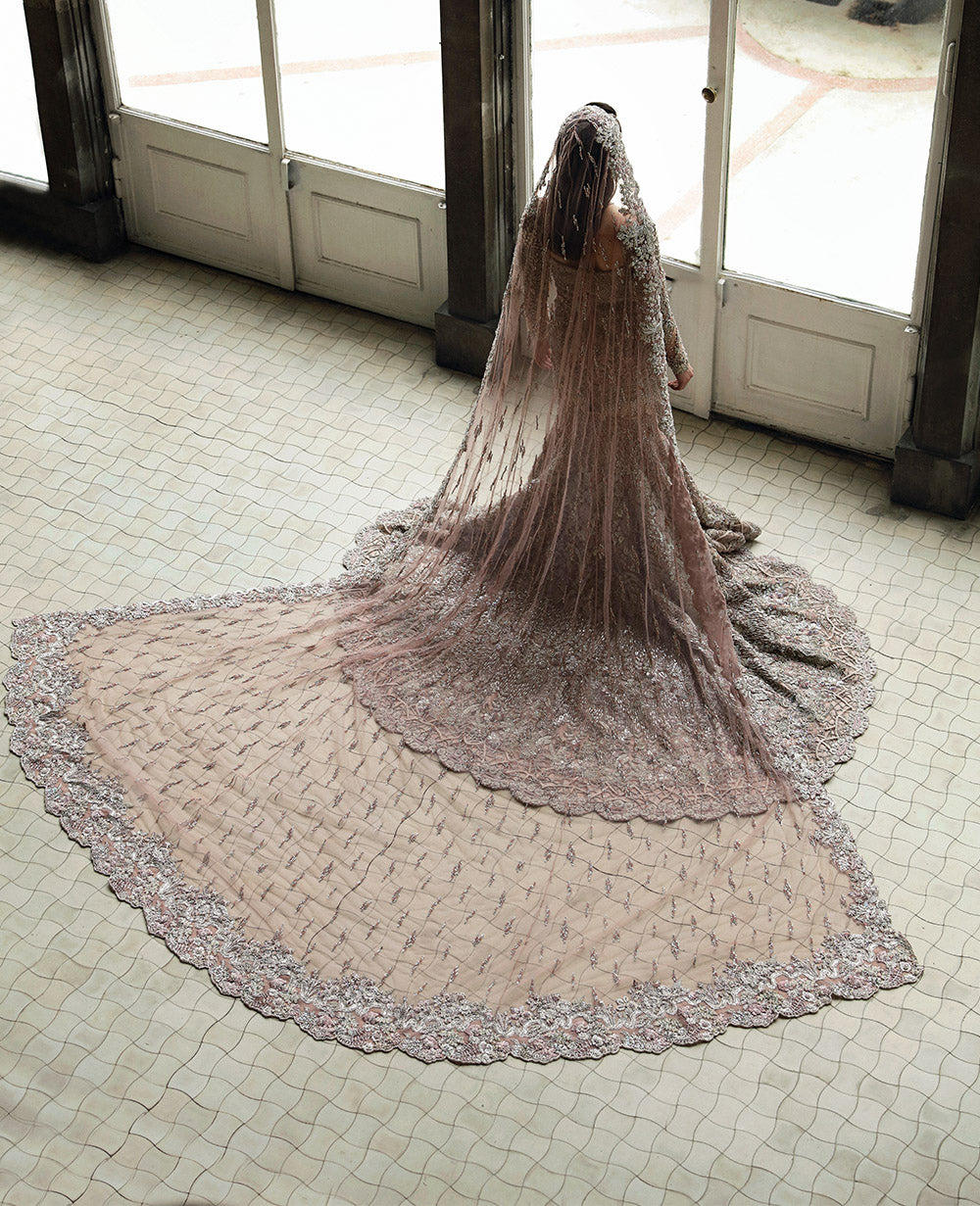 Blush Pink Embellished Silk-Blend Mermaid Lehenga (3-Piece) - Image 7