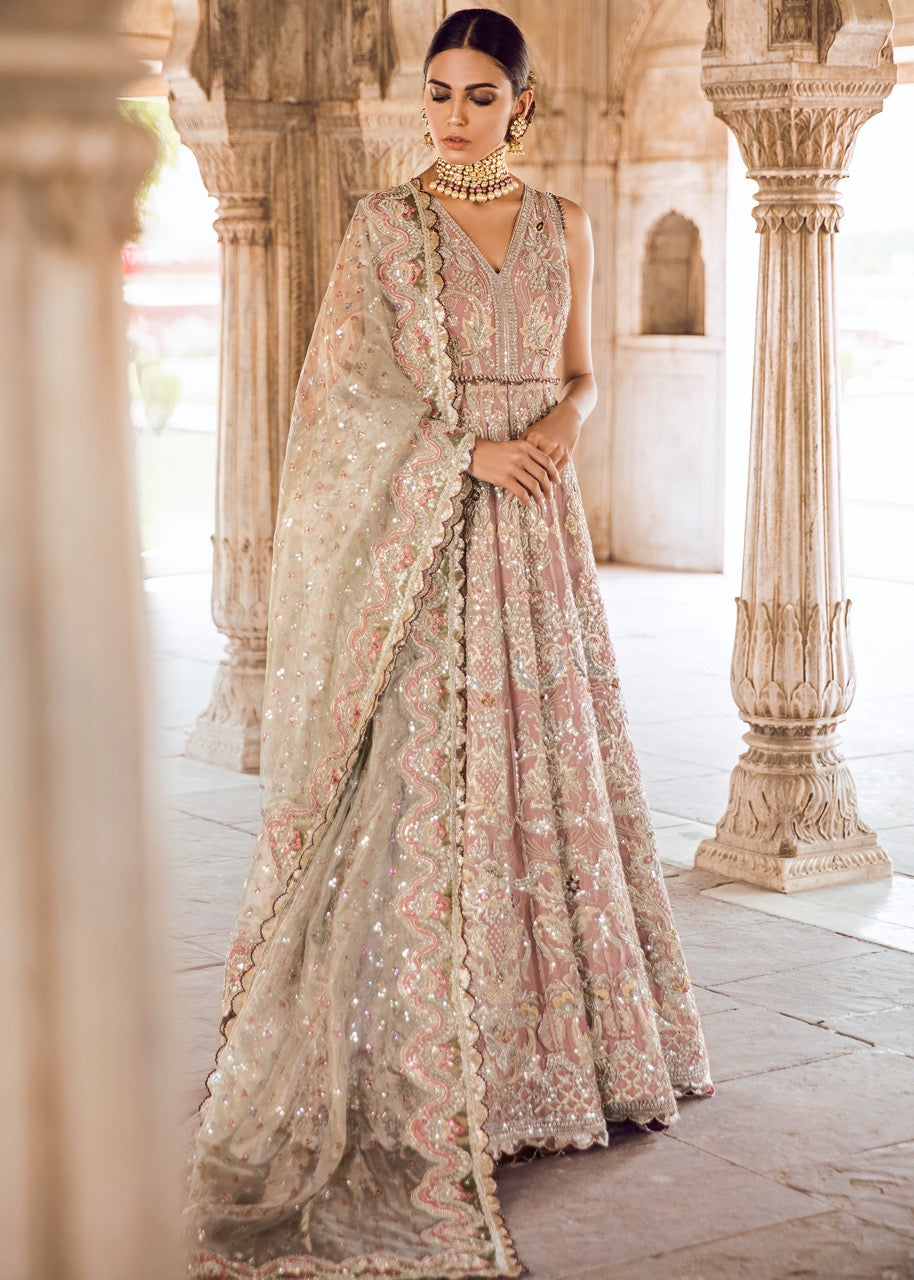 Blush Pink Embroidered Silk-Blend Bridal Lehenga (3-Piece) - Image 1